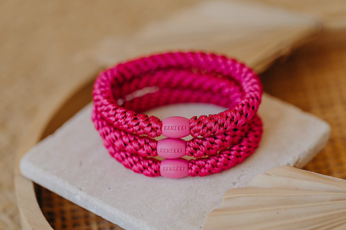 KKNEKKI Haargummi Dunkles Pink