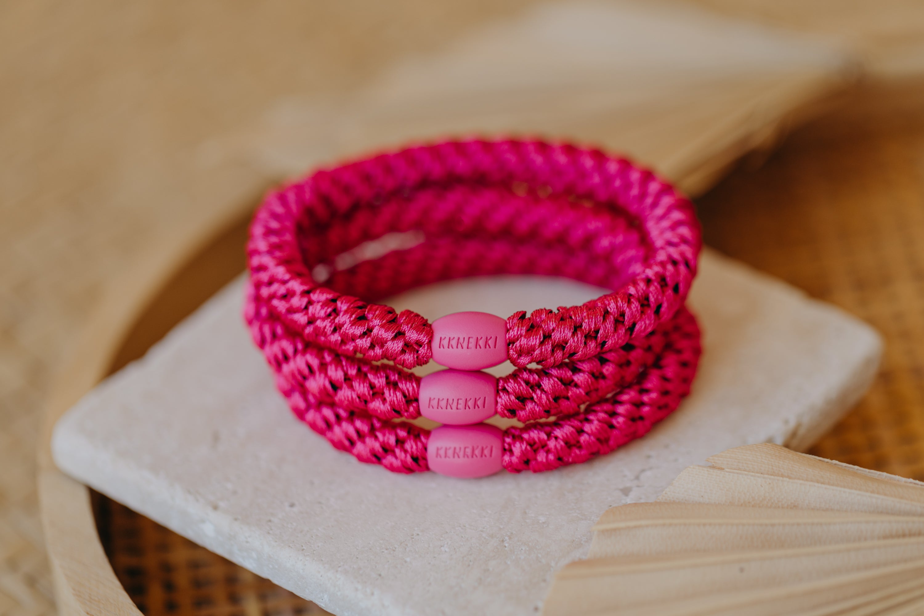 KKNEKKI Haargummi Dunkles Pink