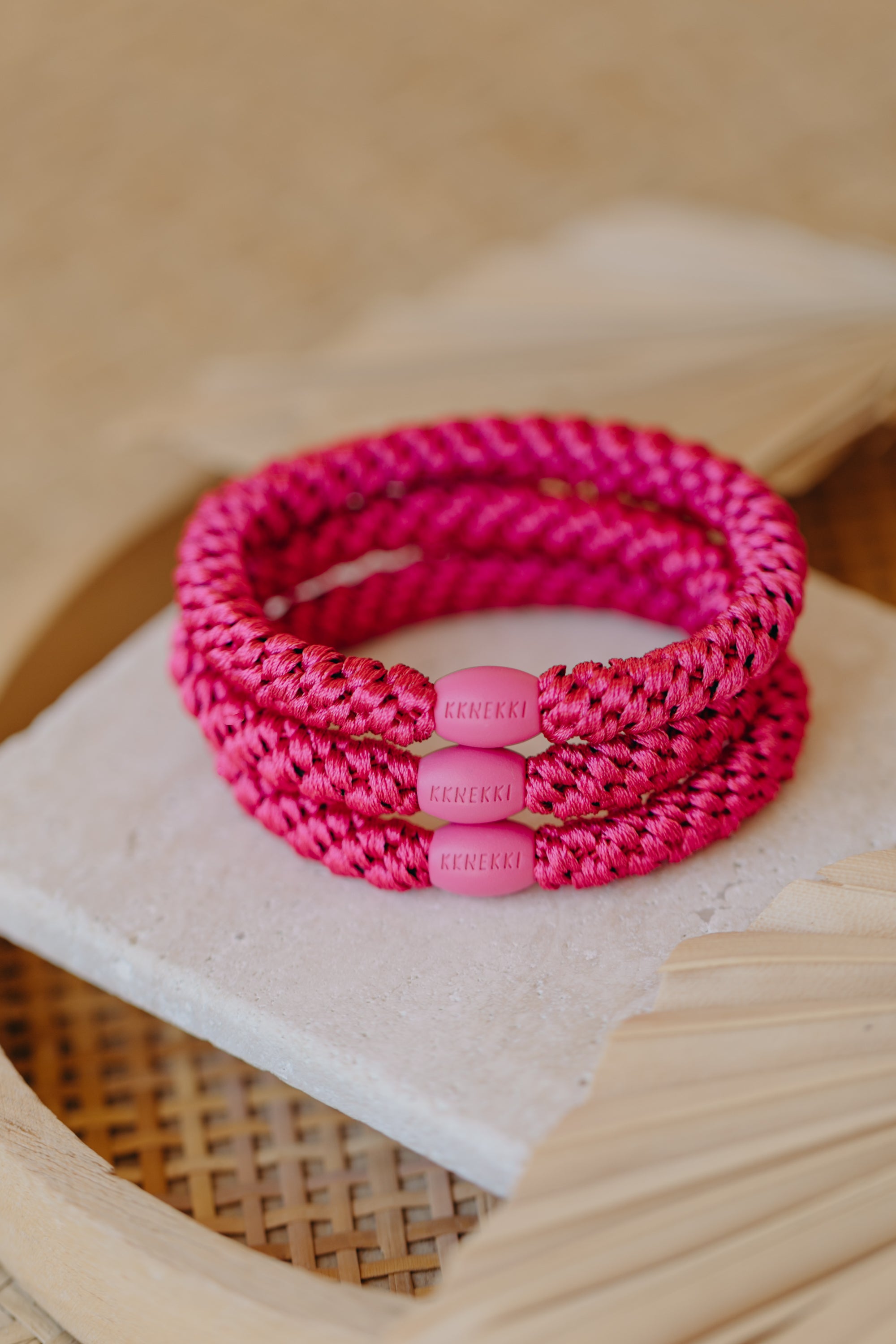 KKNEKKI Haargummi Dunkles Pink
