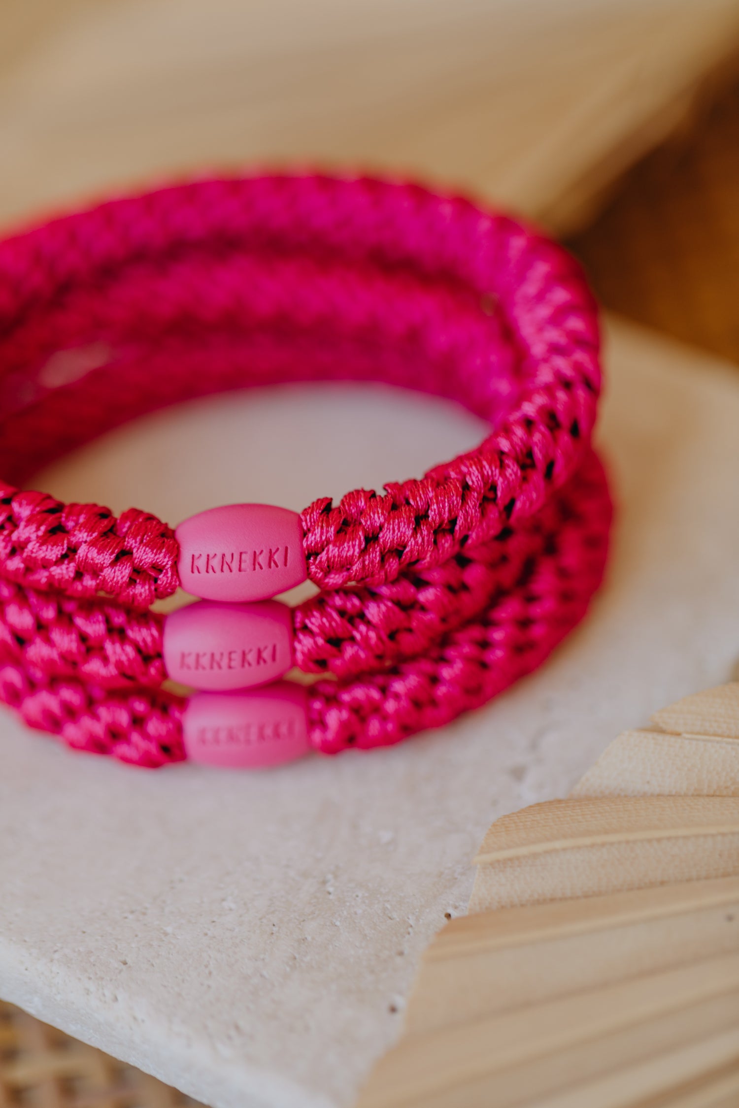 KKNEKKI Haargummi Dunkles Pink