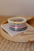 KKNEKKI Haargummi Set 054: 4 Haargummis im Set Light Yellow, Pink, Aqua und Mix Dusty Green Lightpink Glitter