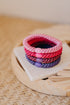 KKNEKKI Haargummi Set 058: 4 Haargummis im Set Bubble Gum, Dunkles Pink, Rosewood und Purple