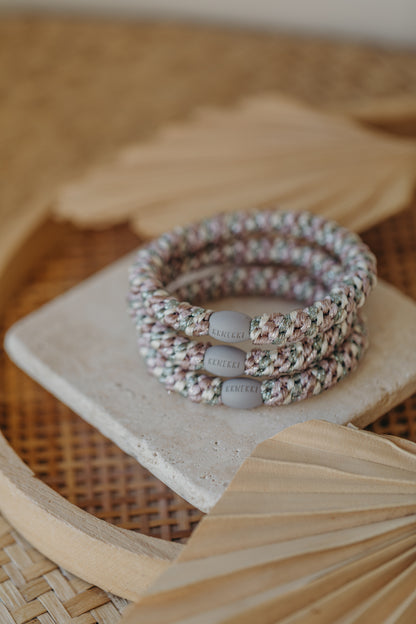 KKNEKKI Hair Tie Mix Dusty Green Light Pink Glitter