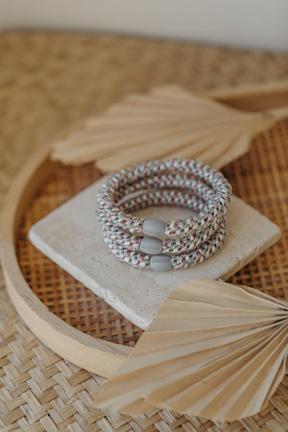 KKNEKKI Hair Tie Mix Dusty Green Light Pink Glitter