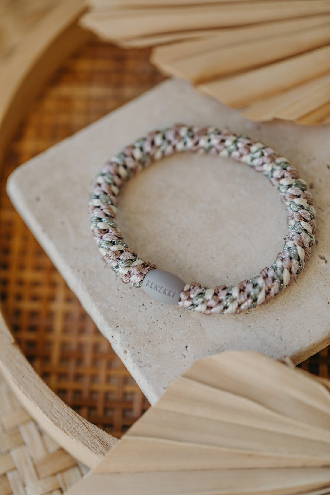 KKNEKKI Hair Tie Mix Dusty Green Light Pink Glitter