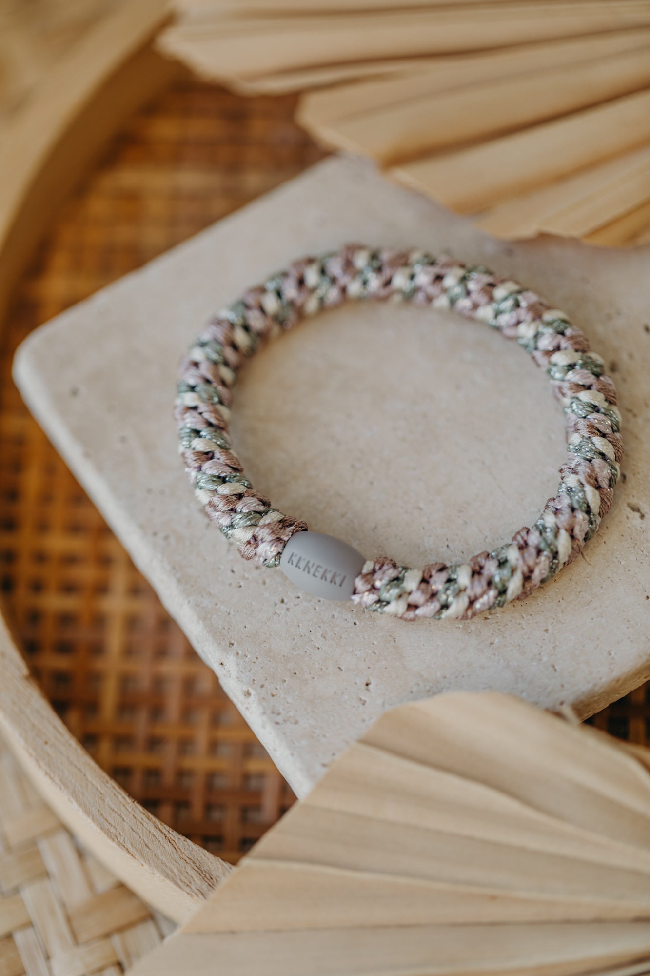 KKNEKKI Hair Tie Mix Dusty Green Light Pink Glitter