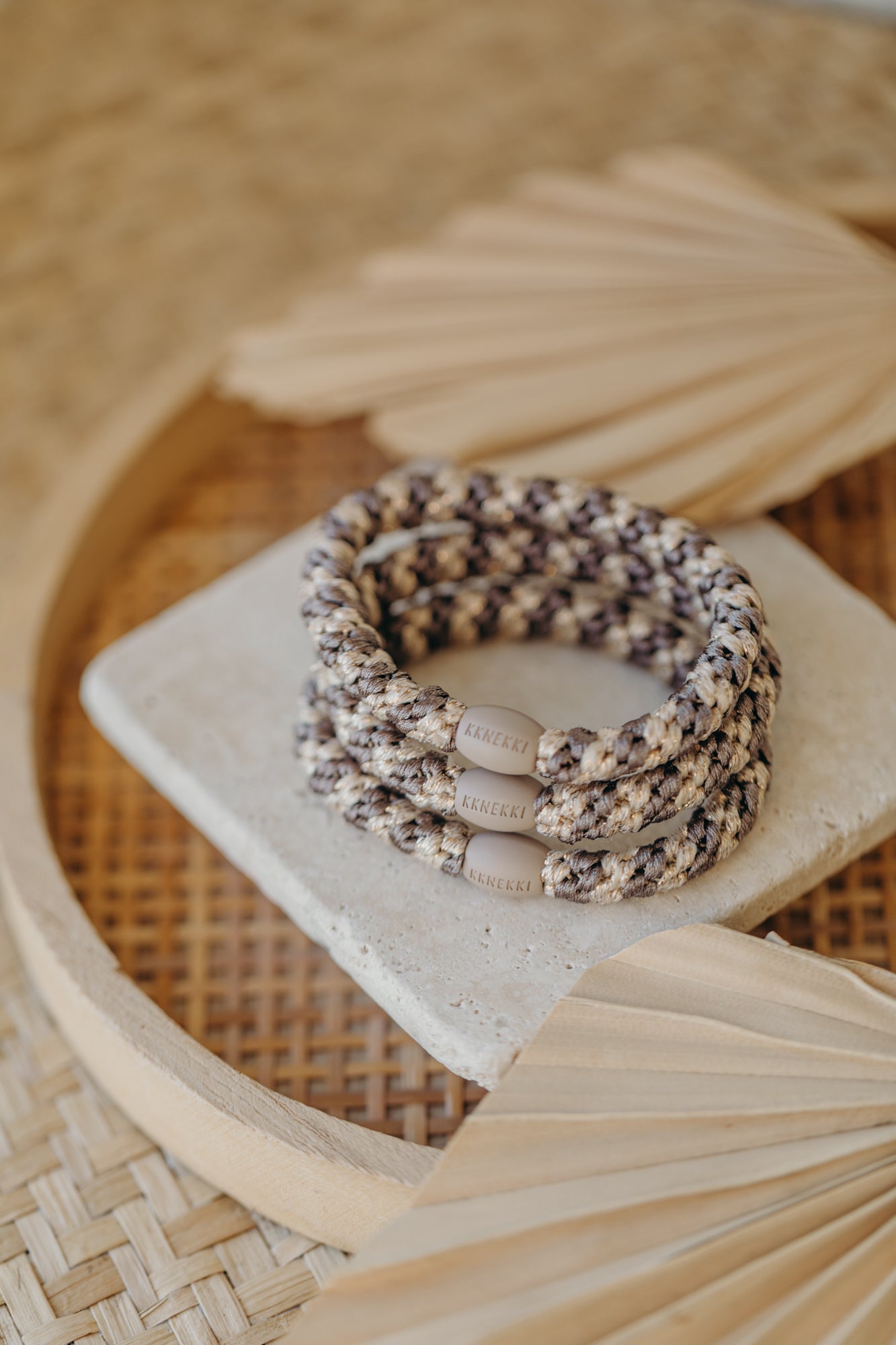 KKNEKKI Hair Tie Mole Beige Glitter