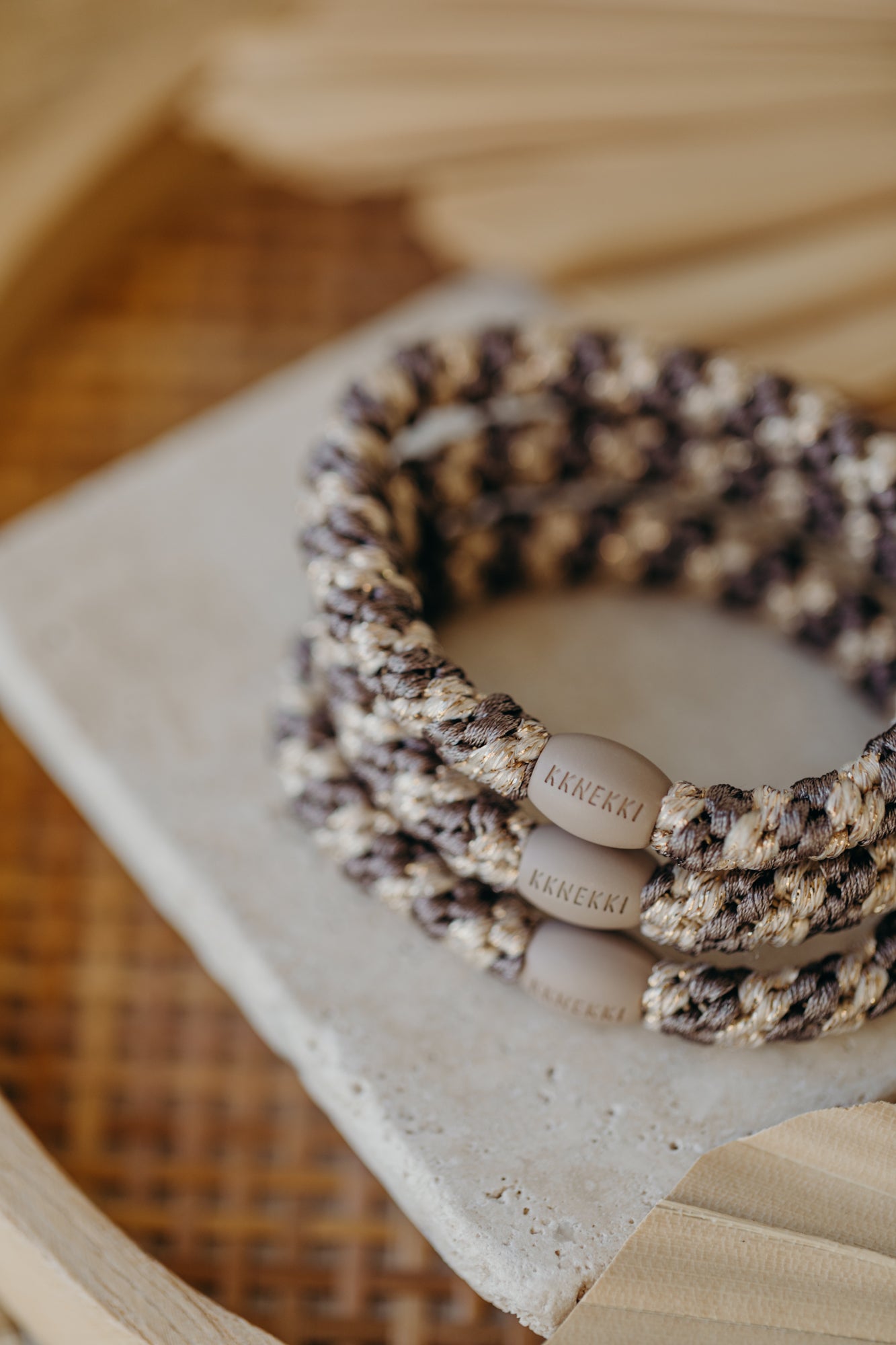 KKNEKKI Hair Tie Mole Beige Glitter