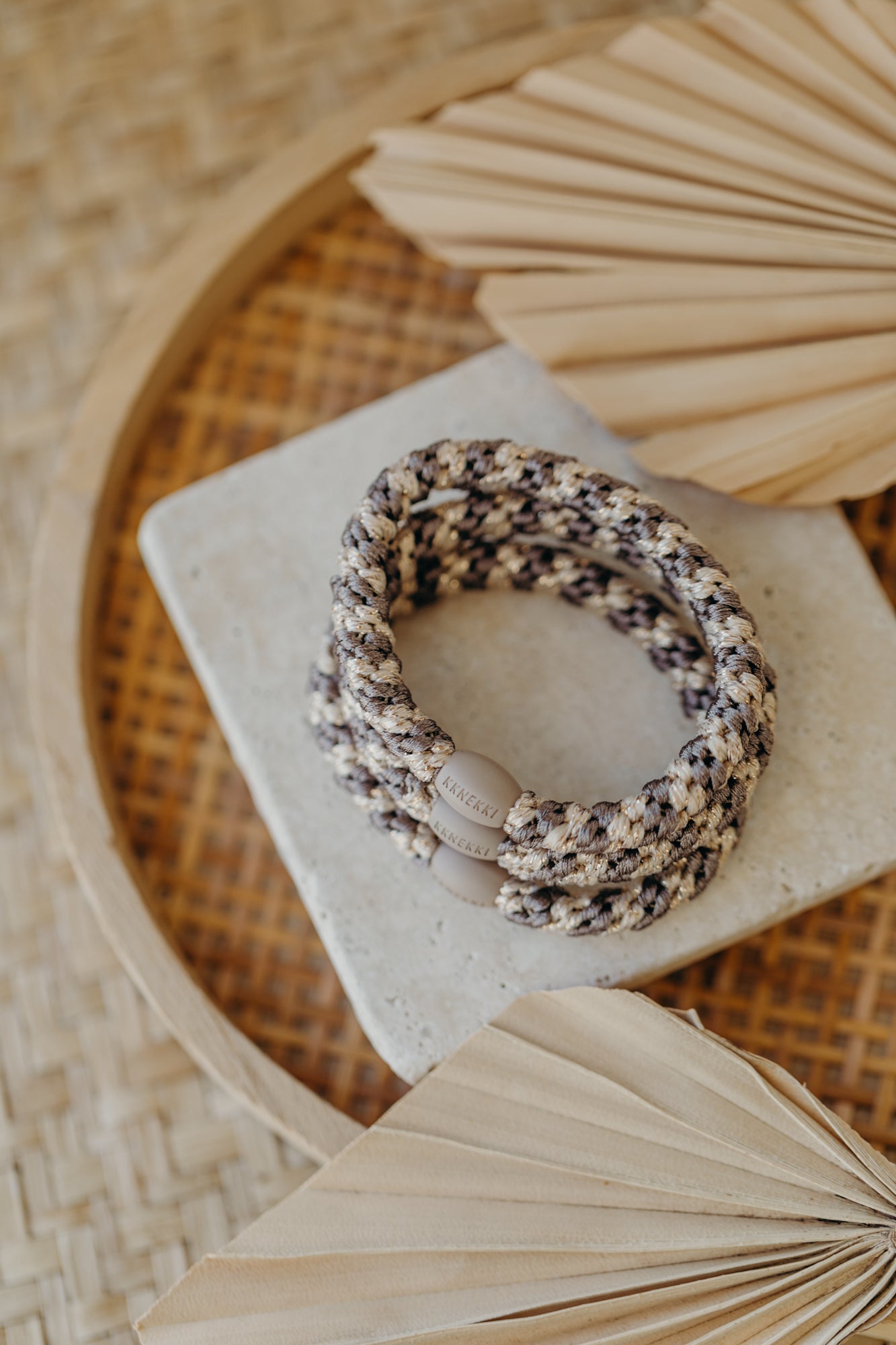 KKNEKKI Hair Tie Mole Beige Glitter