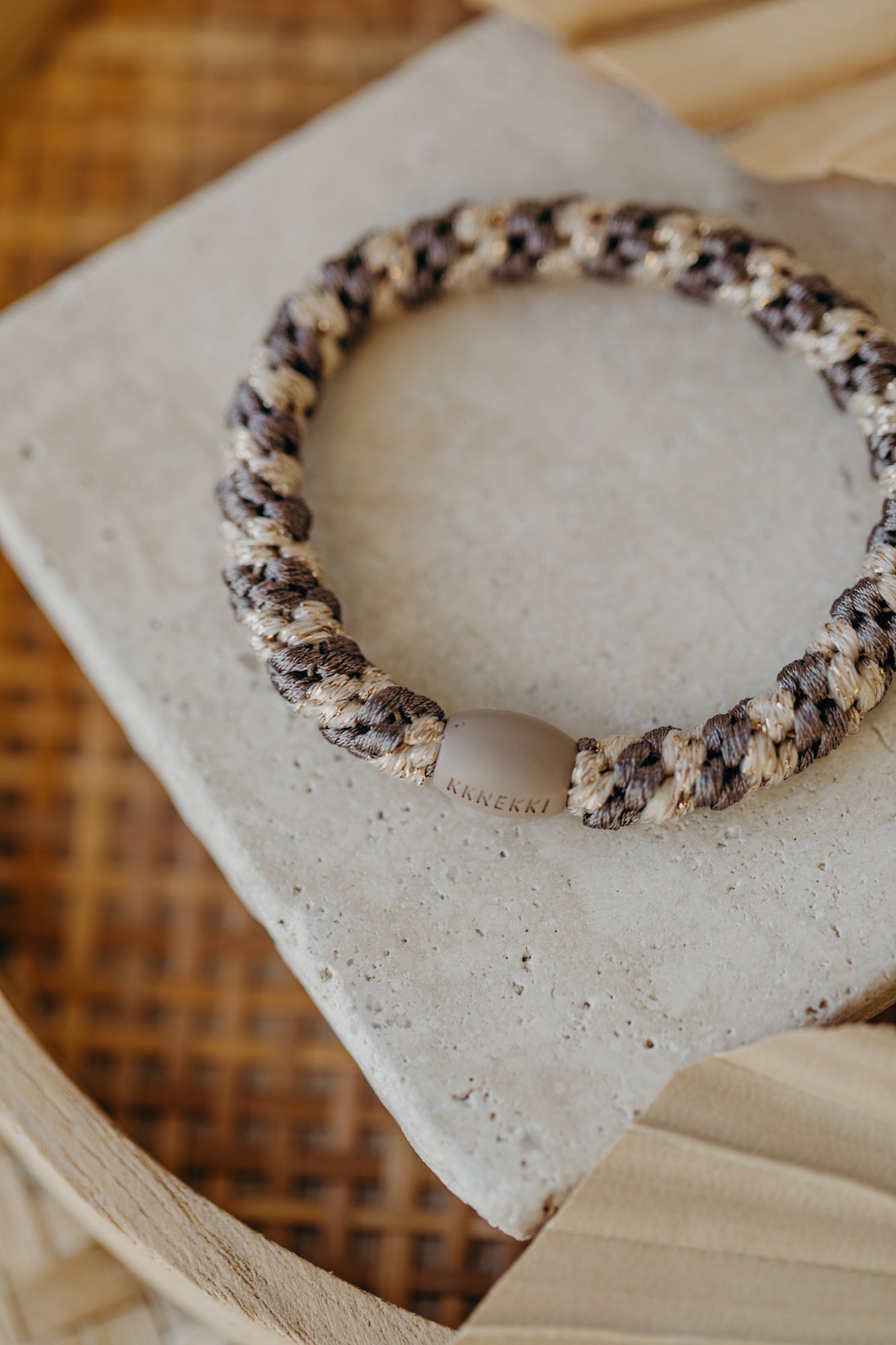 KKNEKKI Hair Tie Mole Beige Glitter