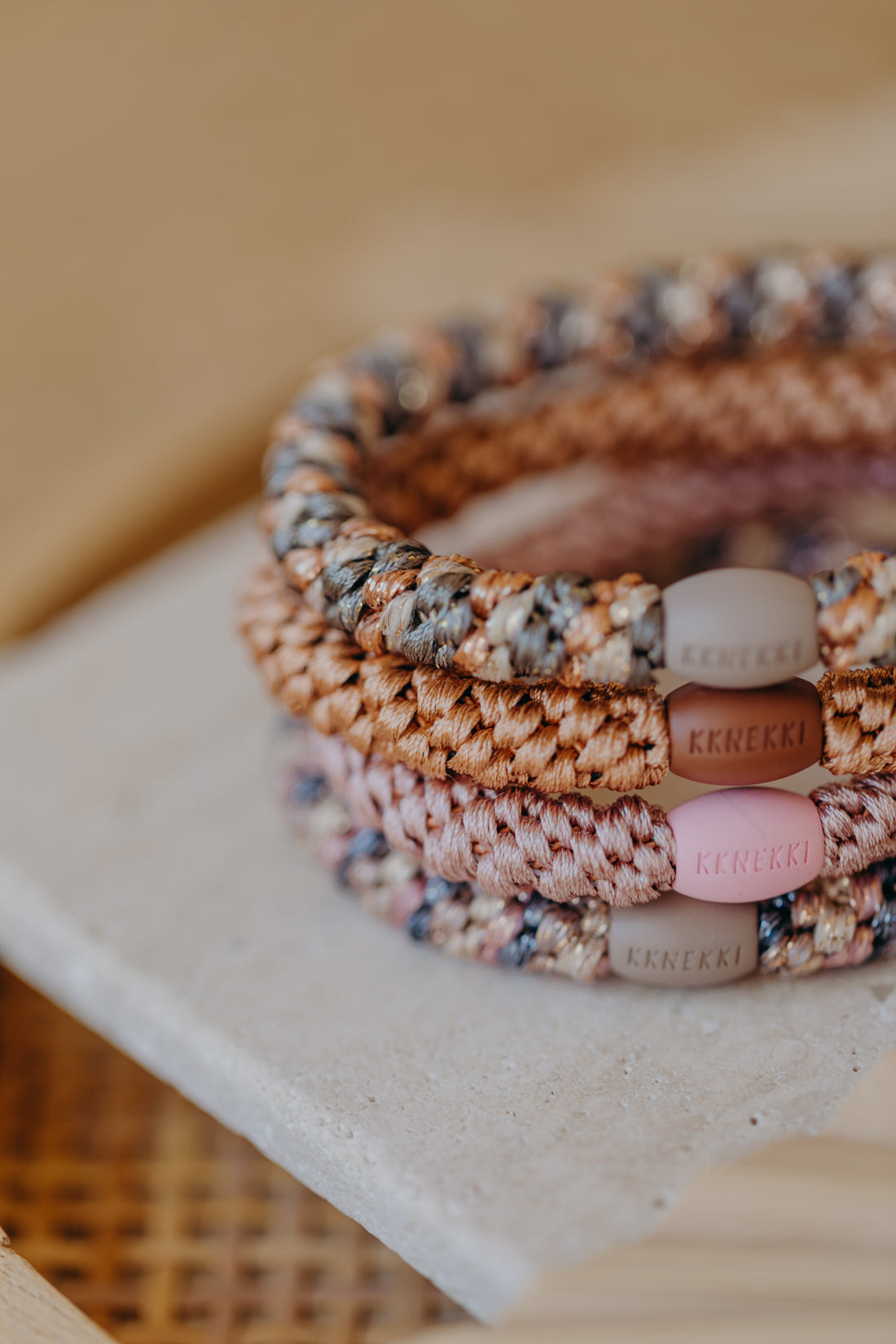 KKNEKKI Haargummi Set 024: 4 Haargummis im Set in Pastelltönen