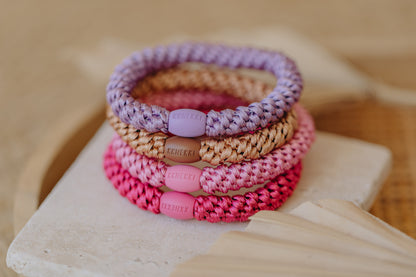 KKNEKKI hair tie set of 4 in shades of grey, green and black