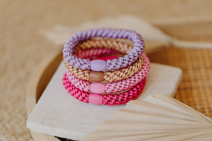 KKNEKKI hair tie set of 4 in shades of grey, green and black