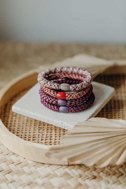 KKNEKKI Haargummi Set 033: 4 Haargummis im Set in Rosa und Beerentönen