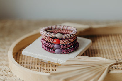 KKNEKKI Haargummi Set 033: 4 Haargummis im Set in Rosa und Beerentönen