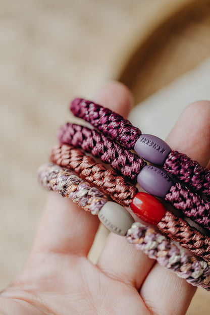 KKNEKKI Haargummi Set 033: 4 Haargummis im Set in Rosa und Beerentönen