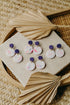 LANA - runde Ohrringe in violett/himbeere/orange