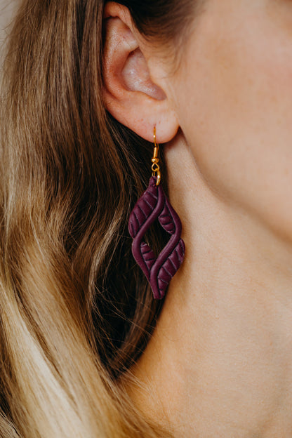 LEE – Ohrringe in Merlot aus Polymer Ton