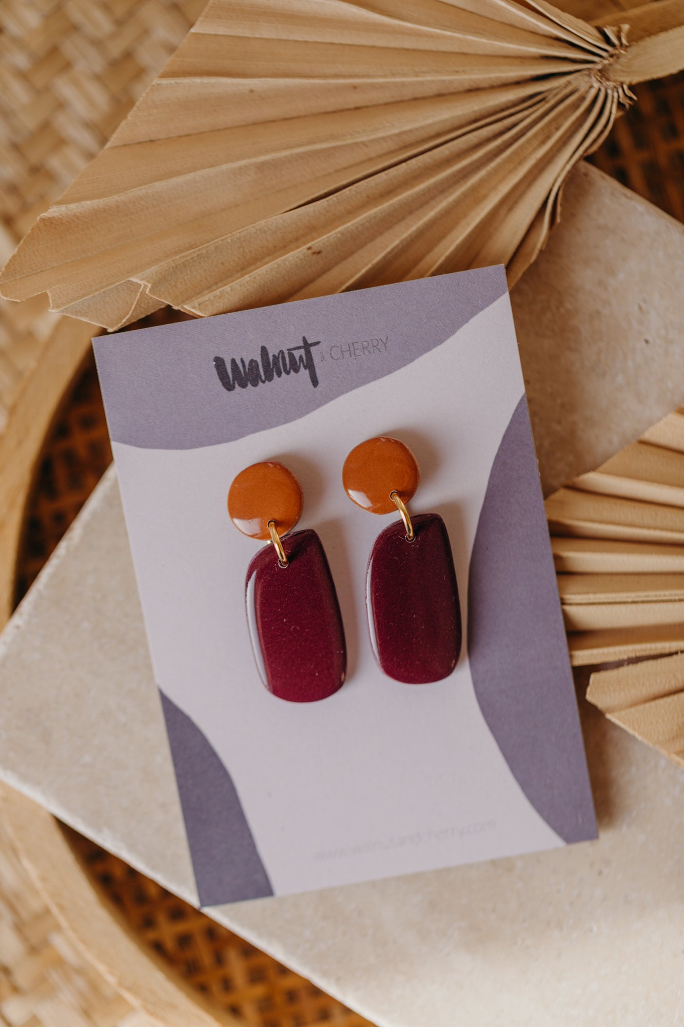 LENE - zweifarbige glänzende Ohrringe aus Polymer Ton