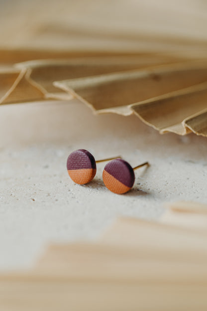 LINO - zimt-merlot Ohrstecker aus Polymer Ton