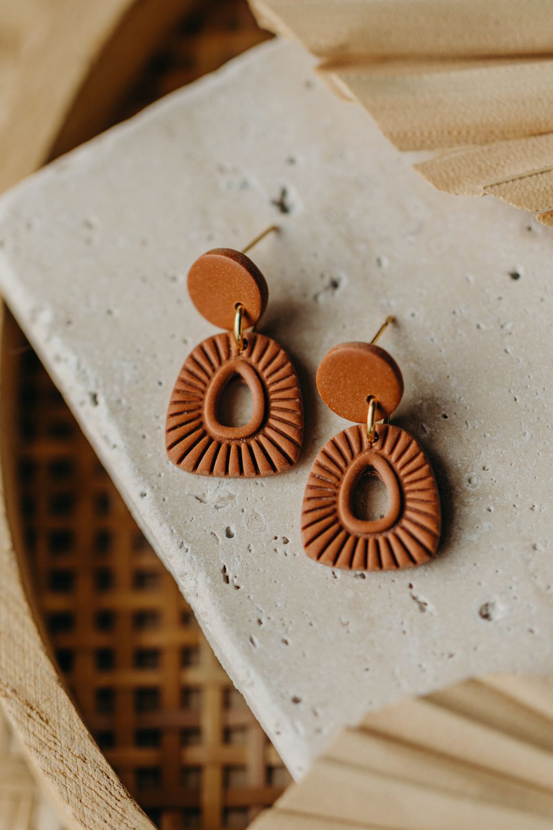 Polymer Clay Earring in Eucalyptus Green