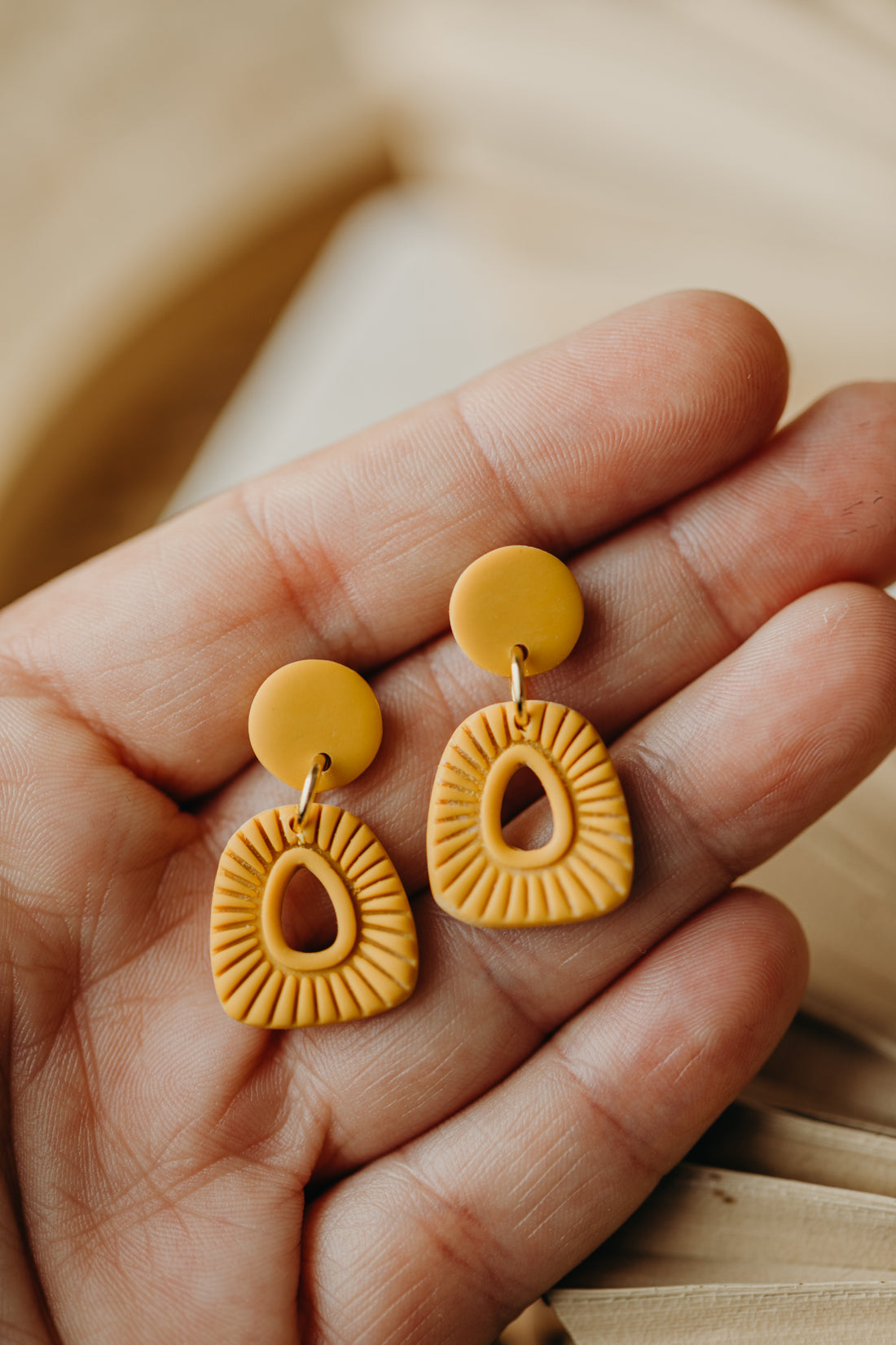 Polymer Clay Earring in Eucalyptus Green