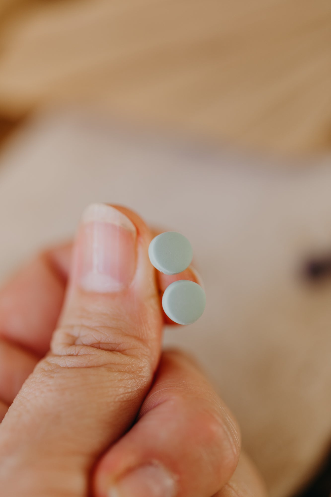 LYN - kleine organische Ohrstecker aus Polymer Ton in Pastellfarben
