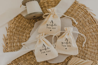 Schmuckbeutel aus Leinen, A gift for you 🖤