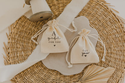 Schmuckbeutel aus Leinen, A gift for you 🖤