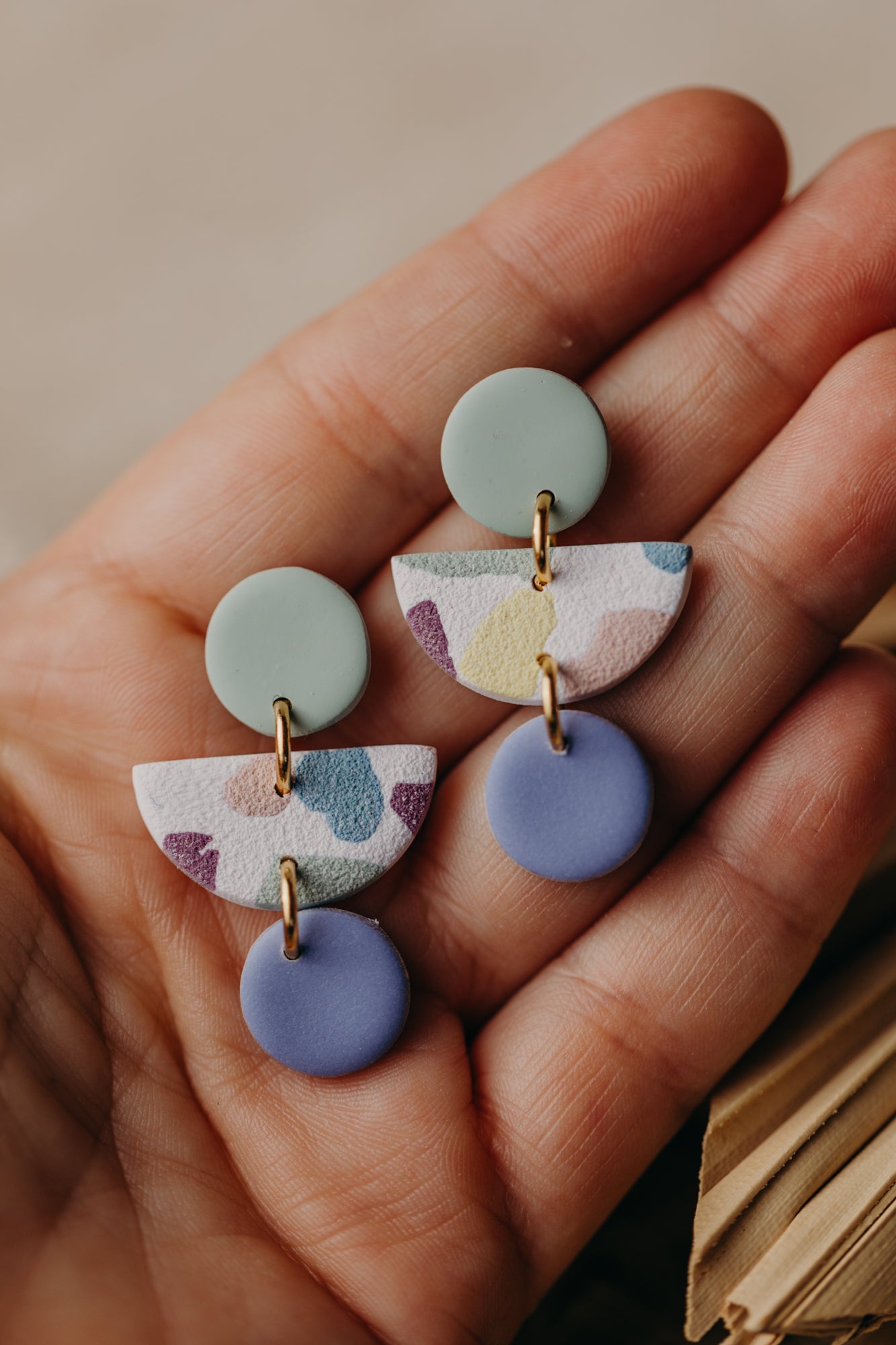 MAILIN - mehrfarbige Ohrringe aus Polymer Ton