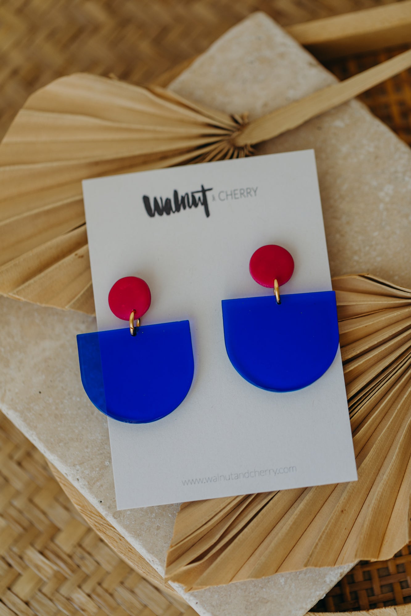 MELA -Statement Ohrringe in himbeere &amp; kornblumenblau