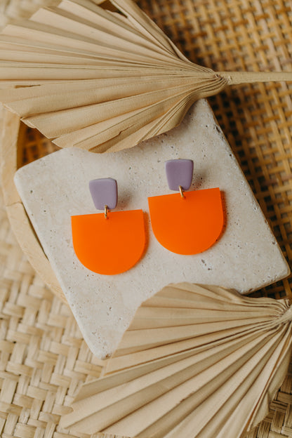 MELA - Statement Ohrringe in lila &amp; orange