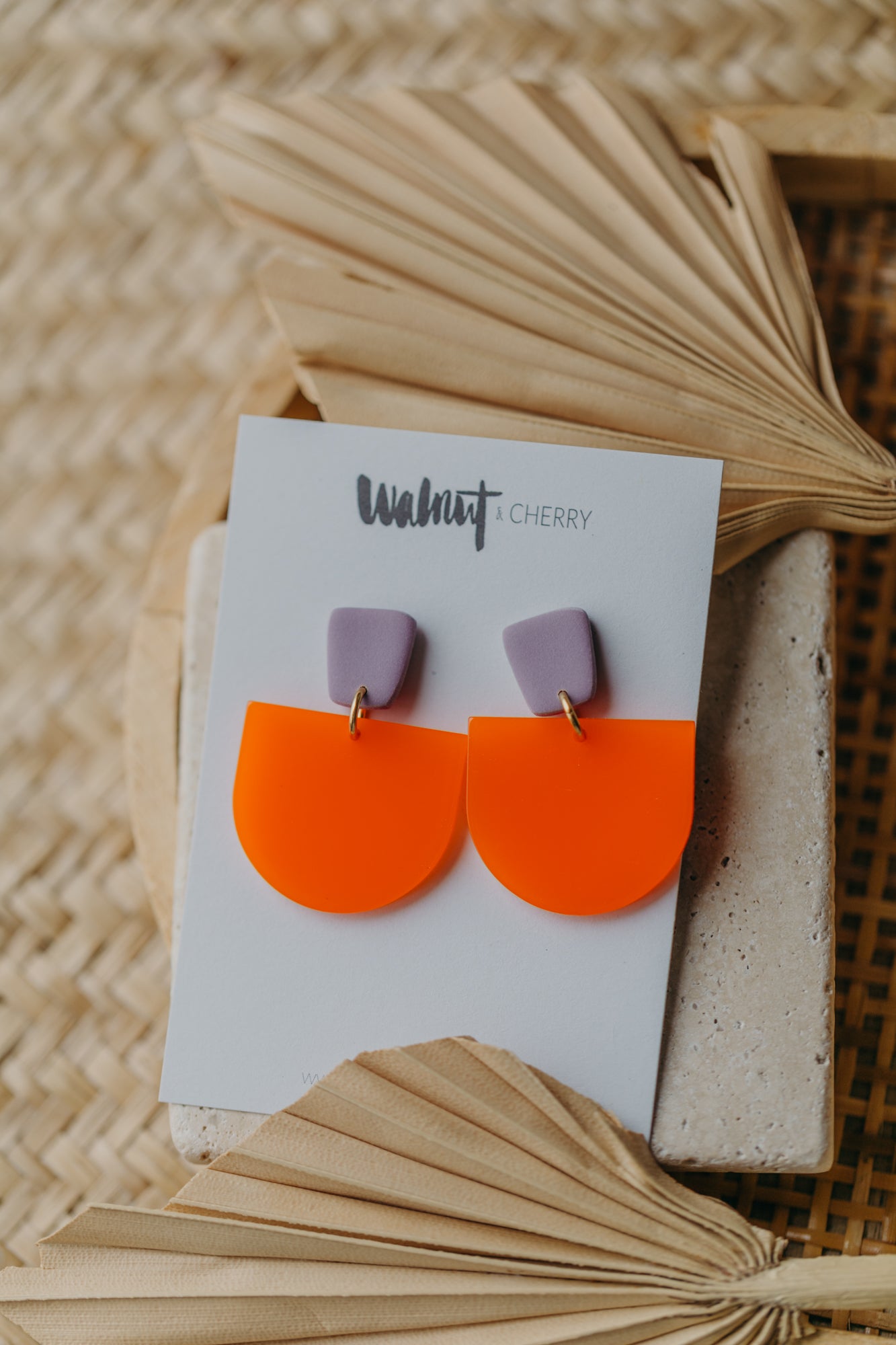 MELA - Statement Ohrringe in lila &amp; orange