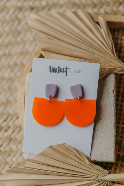 MELA - Statement Ohrringe in lila &amp; orange