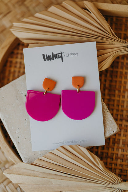 MELA – Statement-Ohrringe in Orange &amp; pink