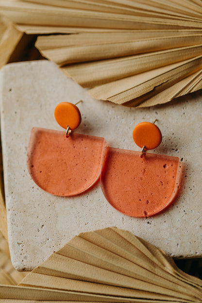 MELA - Statement Ohrringe in orange &amp; rosa