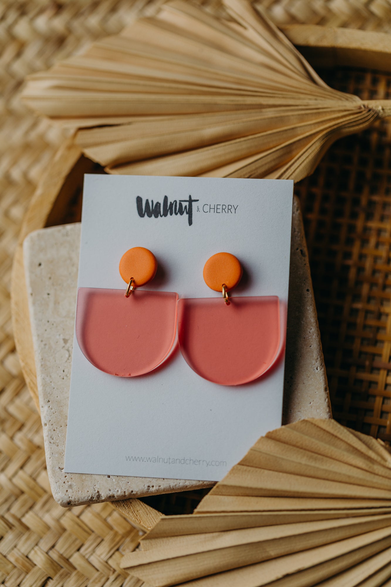 MELA - Statement Ohrringe in orange &amp; rosa