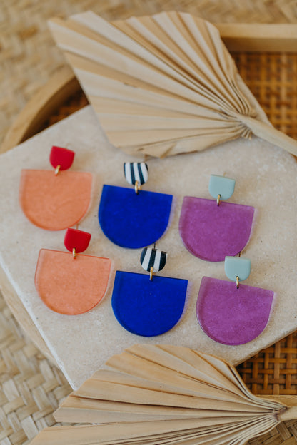 MELA - Statement Ohrringe in rot &amp; rosa