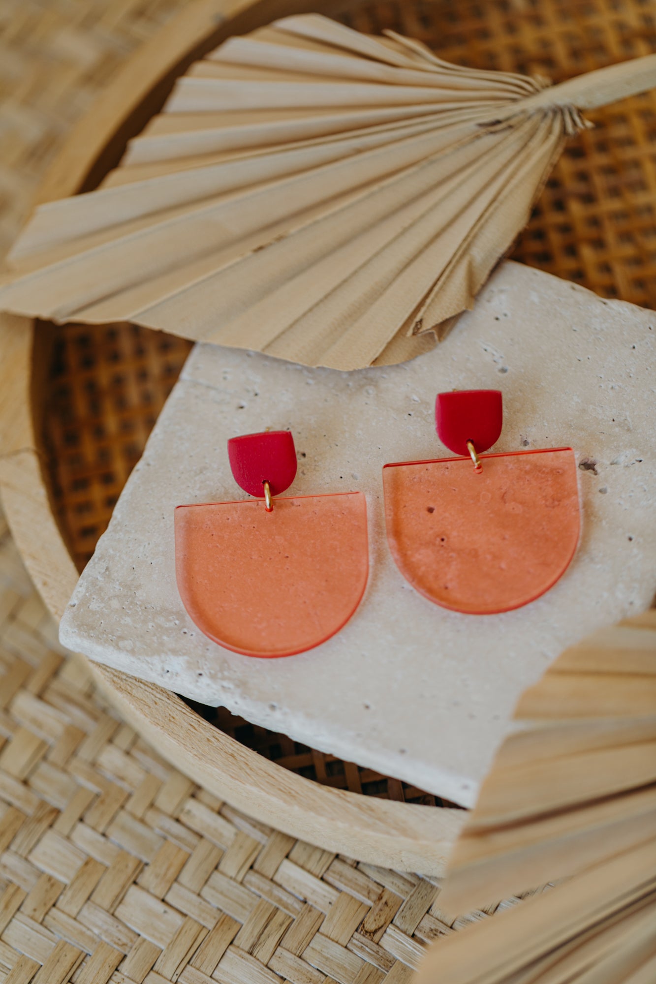 MELA - Statement Ohrringe in rot &amp; rosa