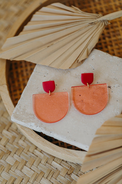 MELA - Statement Ohrringe in rot &amp; rosa