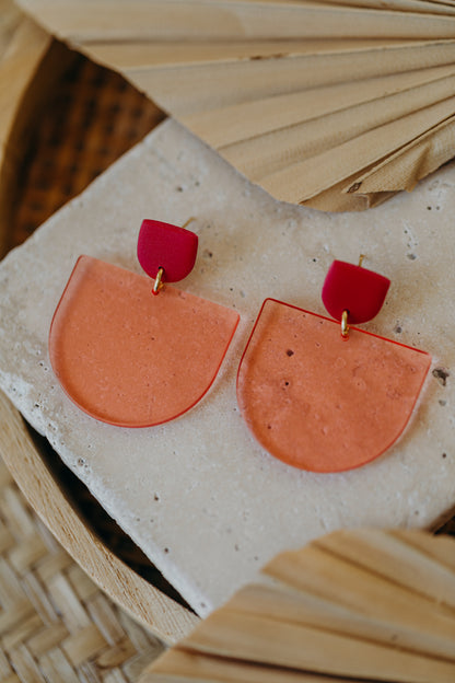 MELA - Statement Ohrringe in rot &amp; rosa