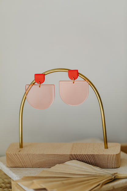 MELA - Statement Ohrringe in rot &amp; rosa