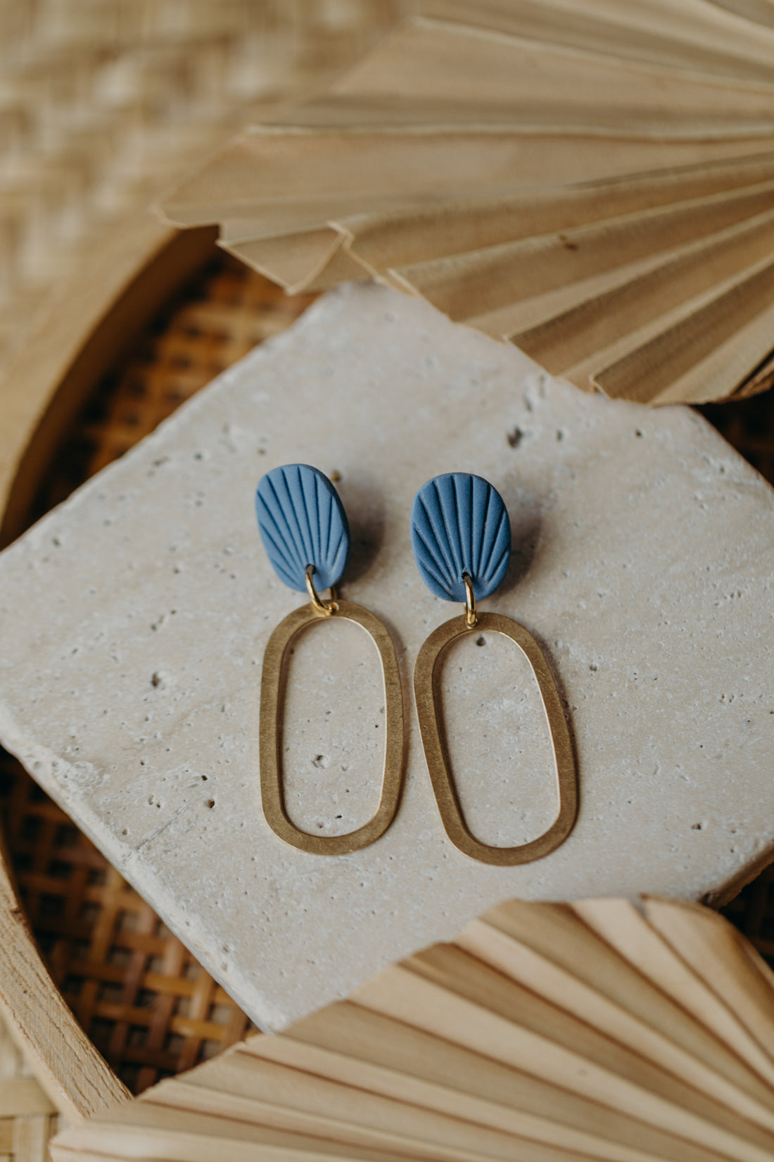 Polymer Clay Earring in Eucalyptus Green