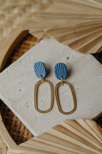 Polymer Clay Earring in Eucalyptus Green