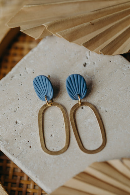 Polymer Clay Earring in Eucalyptus Green