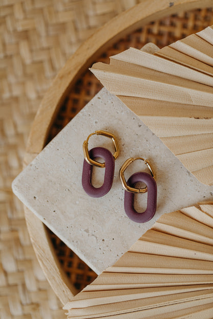 Mix&amp;Match Creolen - Ohrringe oval Merlot