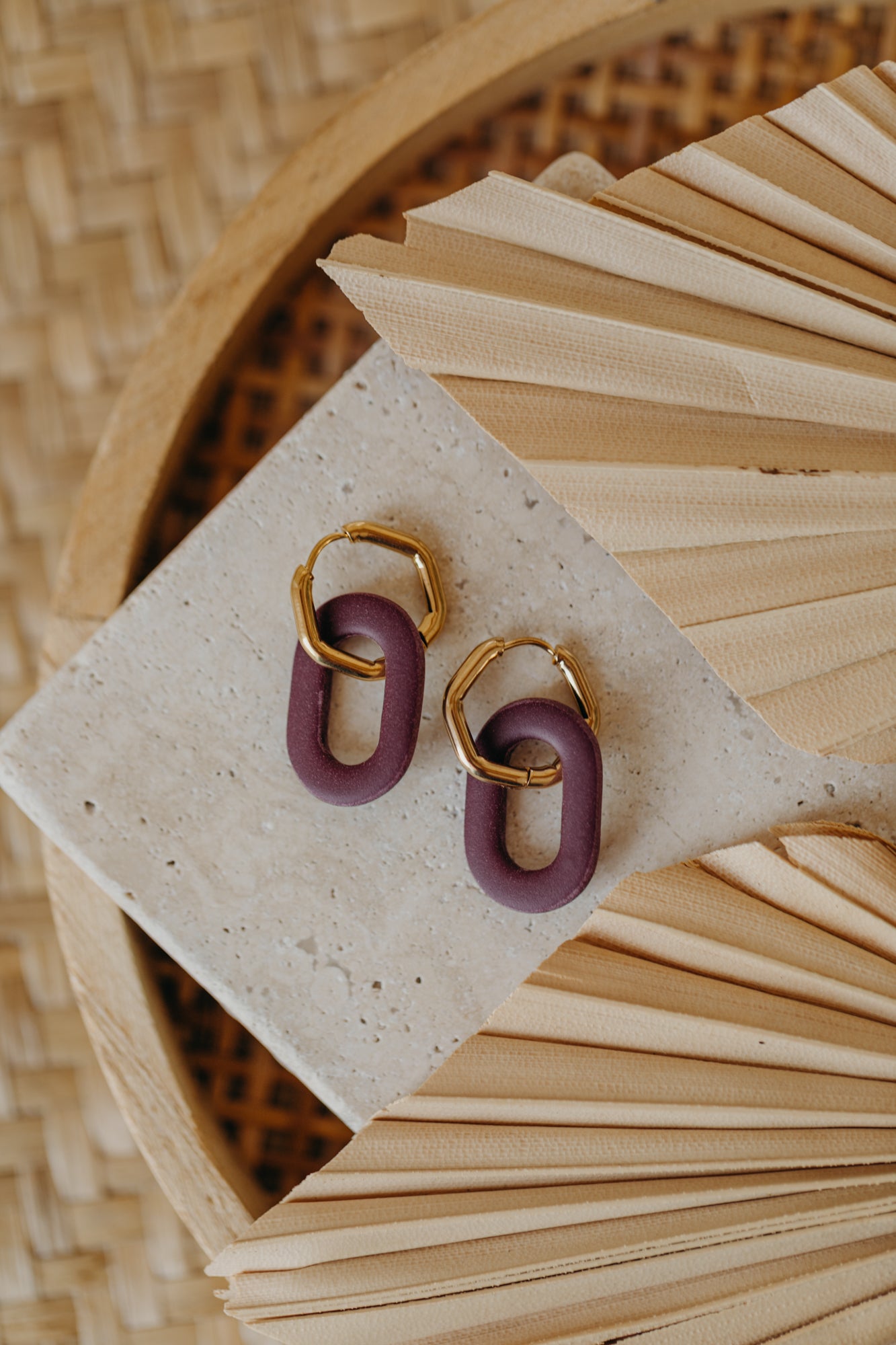 Mix&amp;Match Creolen - Ohrringe oval Merlot