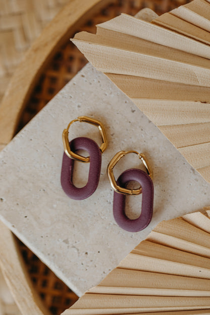 Mix&amp;Match Creolen - Ohrringe oval Merlot