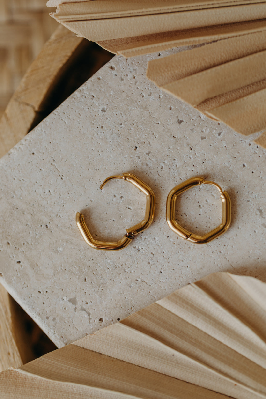 Mix&amp;Match Creolen aus Edelstahl Sechseck