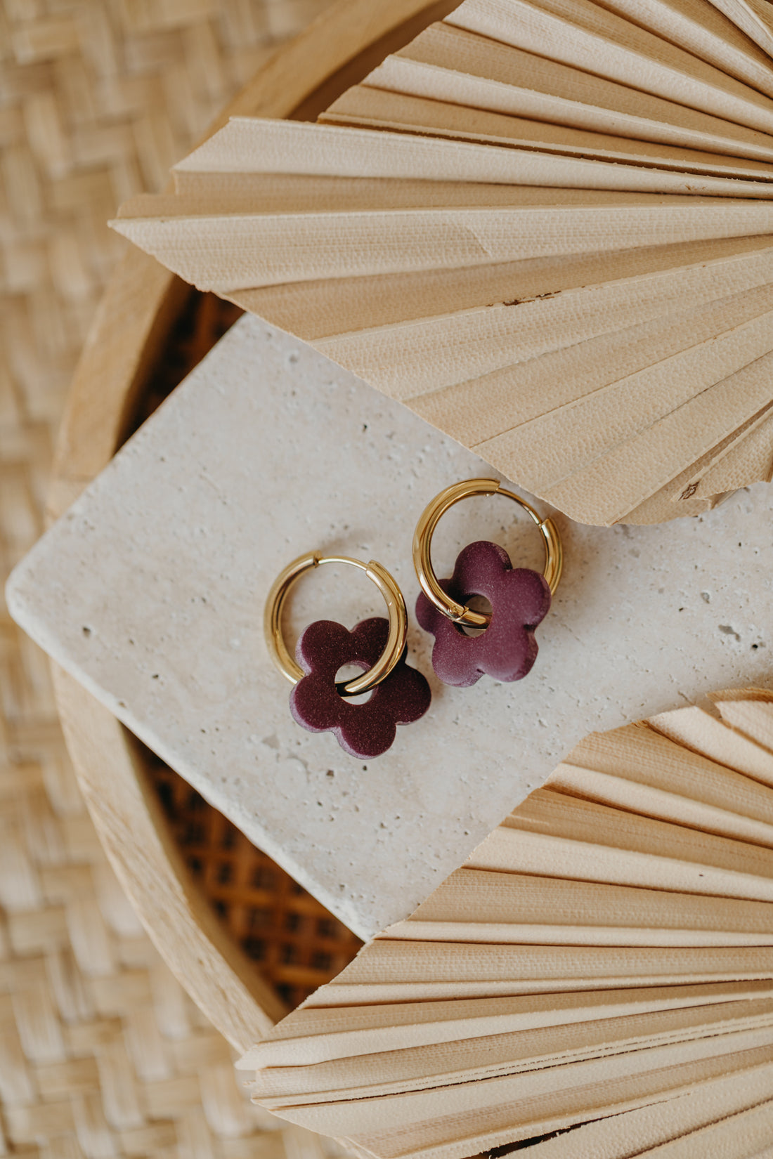 Mix&amp;Match Creolen - Daisy Ohrringe in Merlot